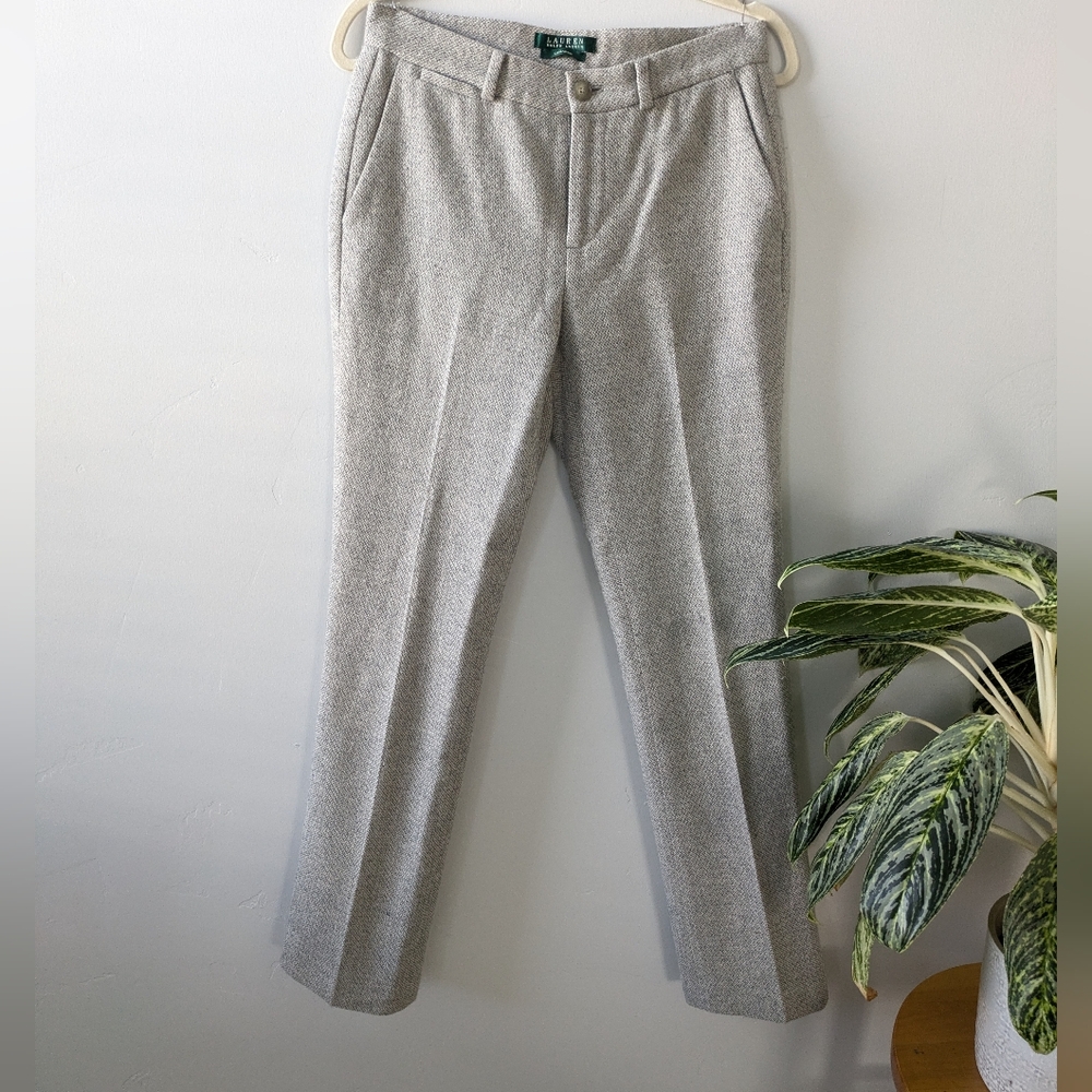 Ralph Lauren Light Gray Straight Leg Trousers